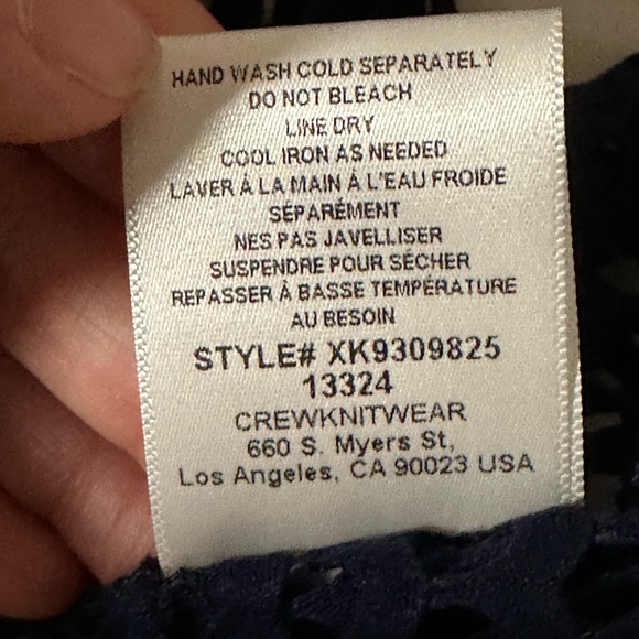 Bobeau Midnight Blue Eyelet Knit Top - Picture 10 of 12